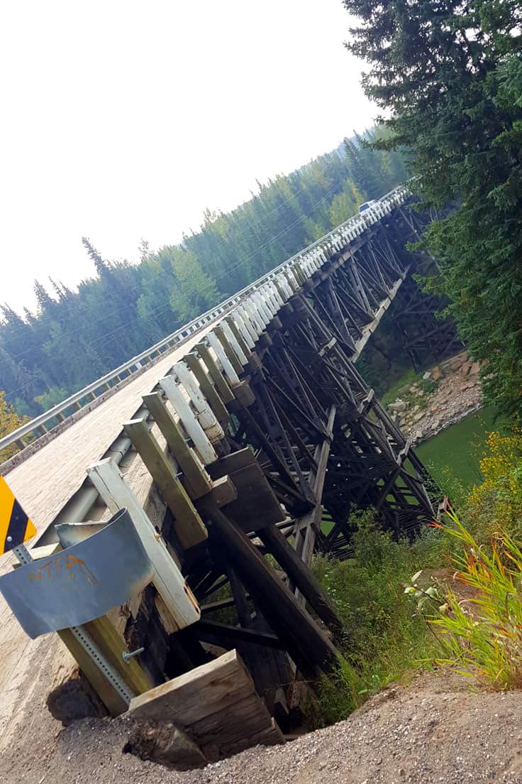 Wooden Kiskatinaw Bridge - part of the original Alaska Highway