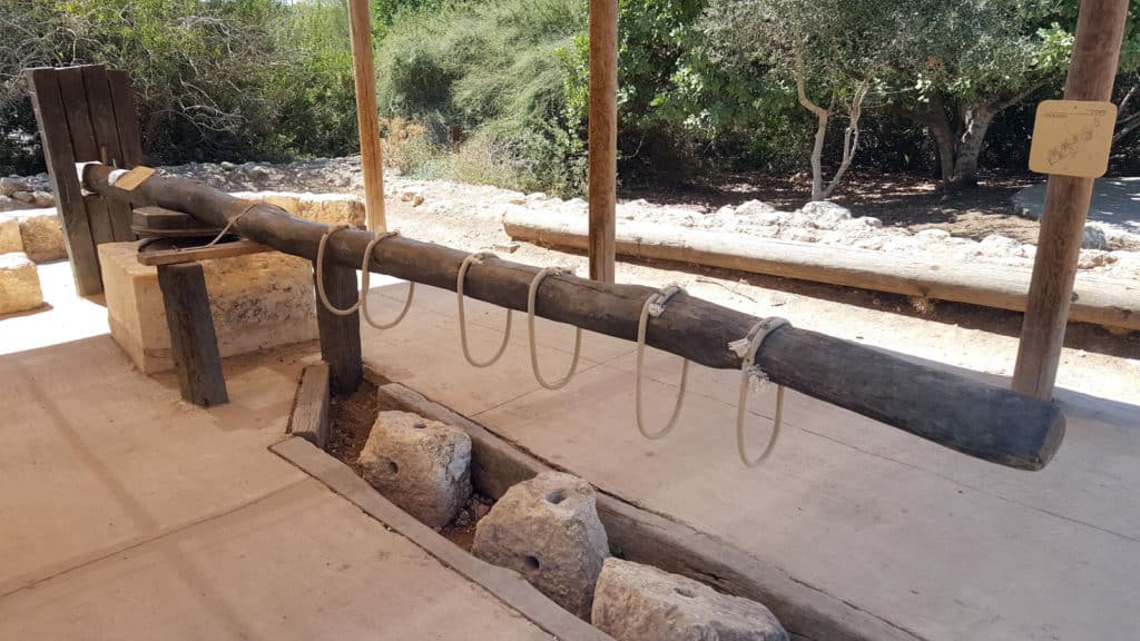 Visiting Beit Guvrin: The olive oil press exhibit