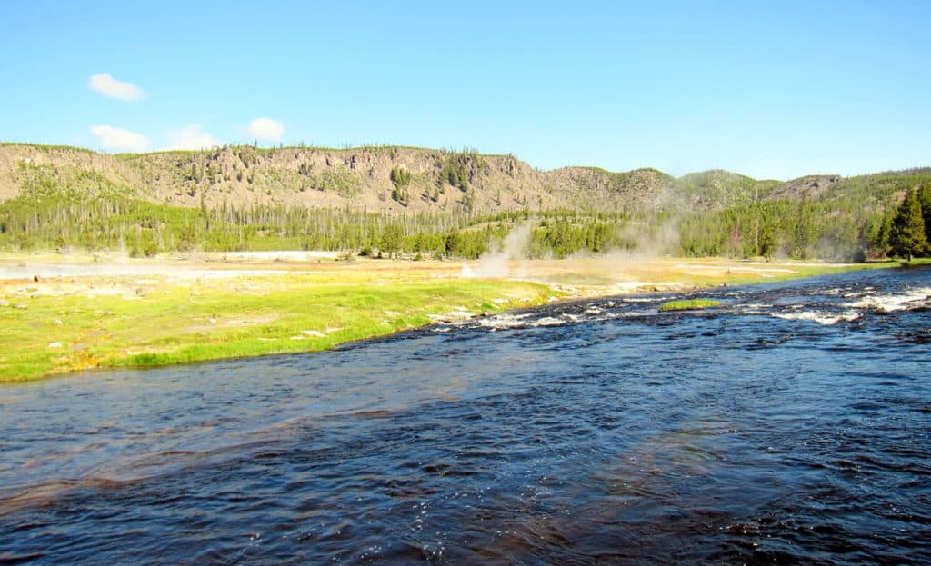 River in Lower Geyser Basin in Yellowstone