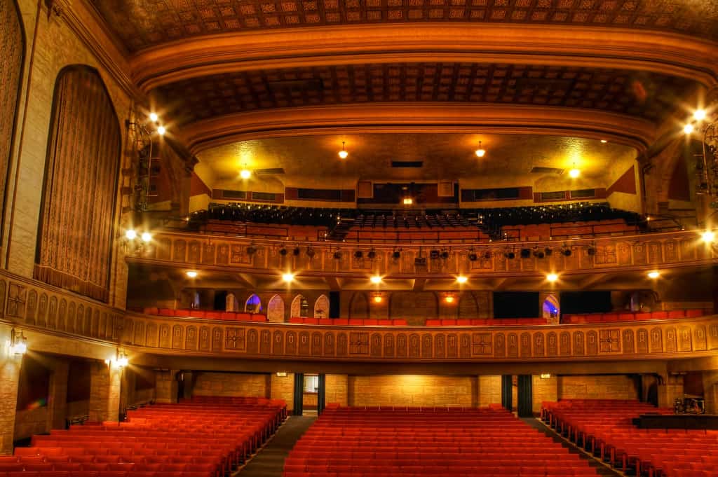 View from the stage inside Historic Elsinore Theatre