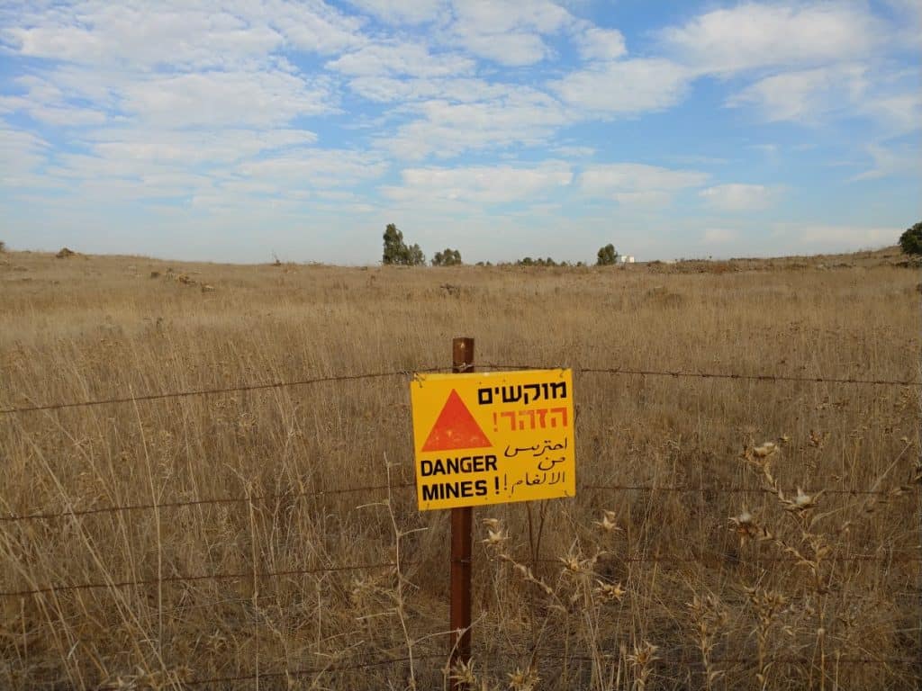 Minefields in the Golan Heights
