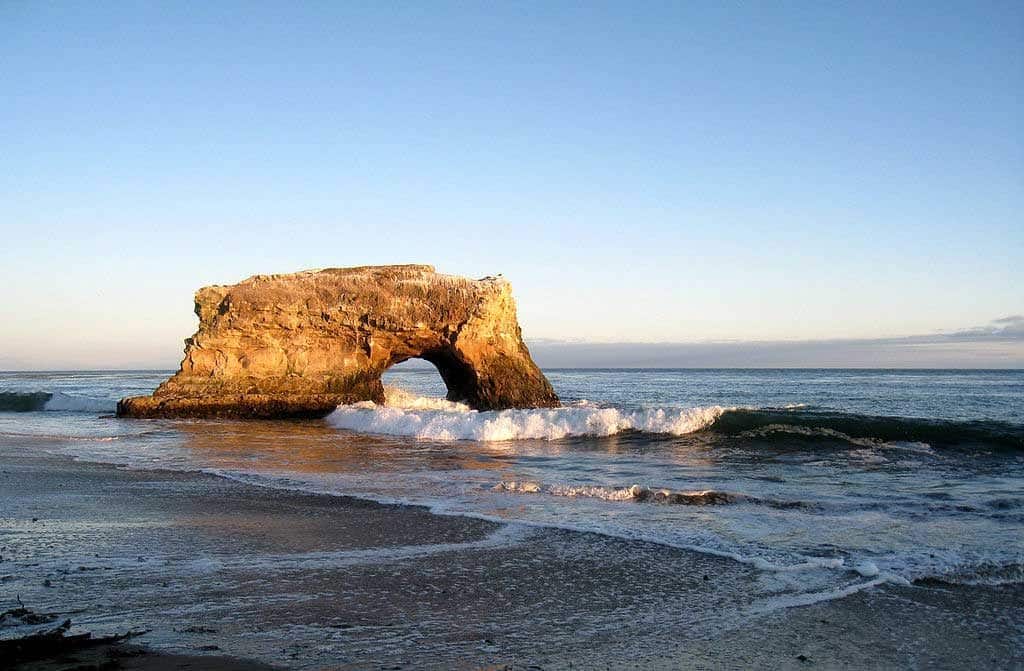 Rock archway at Natural Bridges State Beach in Santa Cruz, California