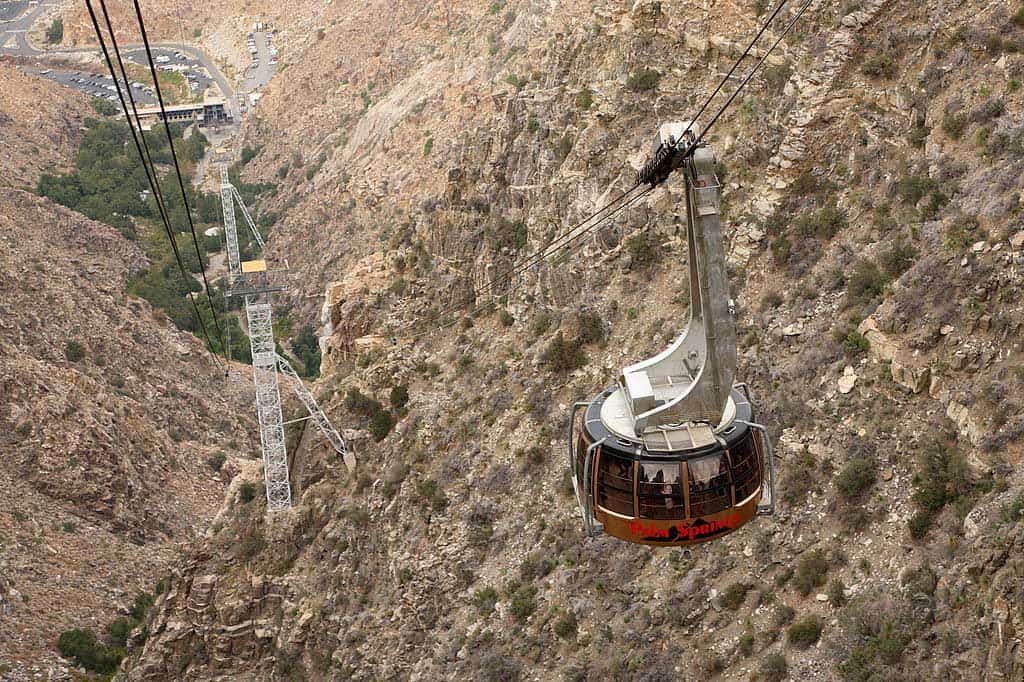 the largest rotating tramway in the world - each car rotates continuously throughout the 8'30" journey to the top offering views of Chico canyon and beyond.