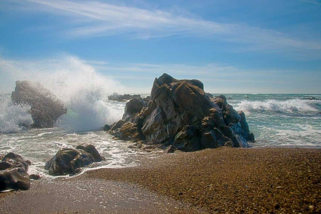 Huge waves at Cambria Beach, california
