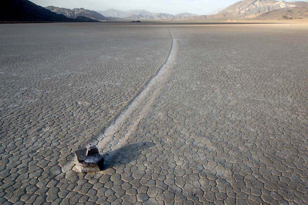 Sailing stone at Racetrack Playa in Death Valley National Park