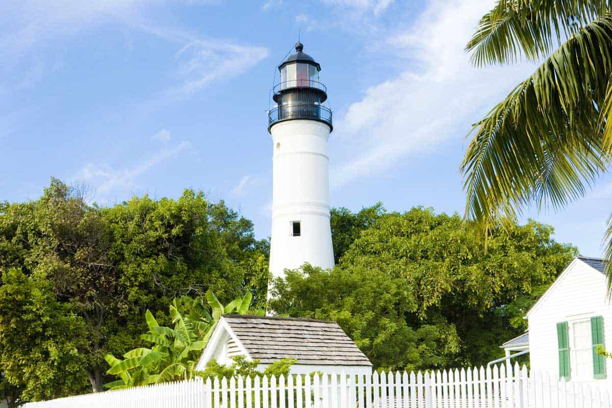 Key west lighthouse painted white