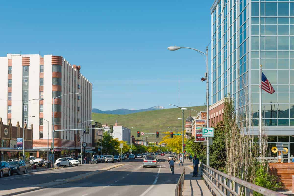 The downtown area of Missoula, Montana lined with business and historic buildings, 23 Best Things To Do In And Around Missoula, Montana
