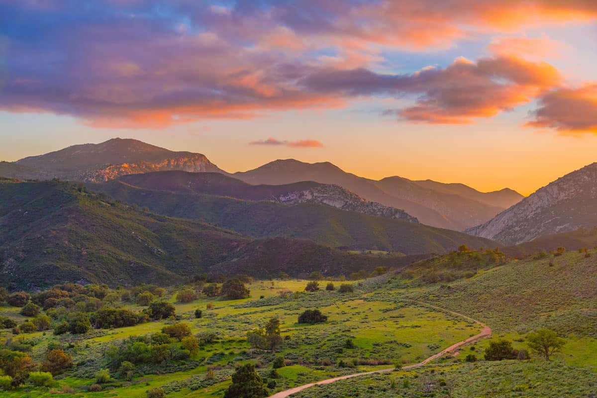 Beautiful and grassy field with stunning sunset at Palomar mountains state park, Palomar Mountain State Park, CA - A Visitor's Guide