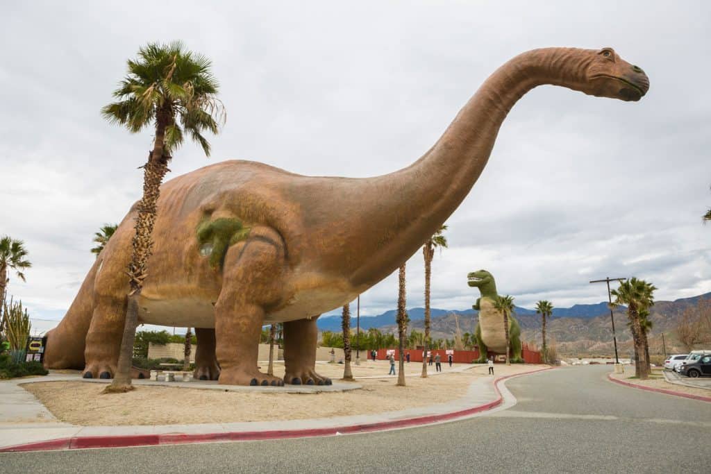 A dinosaur roadside attraction at Cabarzon, California