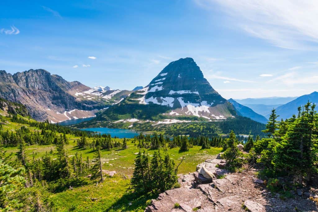 The scenic view of Logan Pass at Glacier National Park
