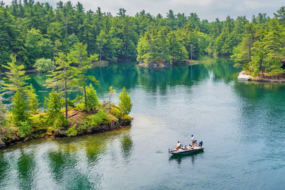 Two men fishing at Thousand Islands