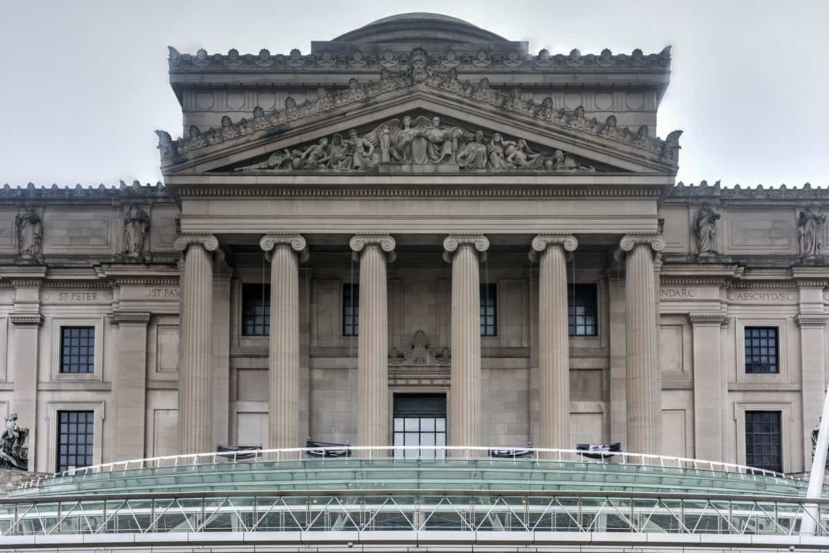 Brooklyn Museum in New York City. Founded in 1895 this Beaux-Arts building is the art museum holds the city's second largest art collection.