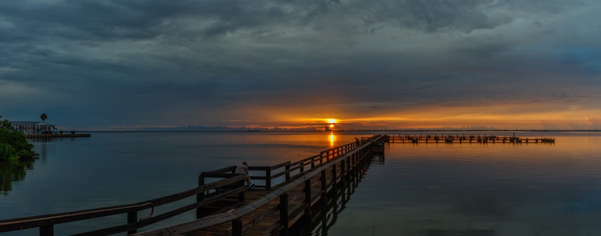 Sunset photo of a Pier at Banana River