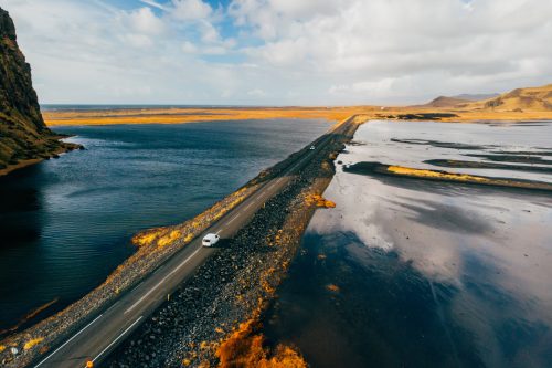 A long beautiful and scenic road at Iceland, Can I Drive In Iceland With A US License?