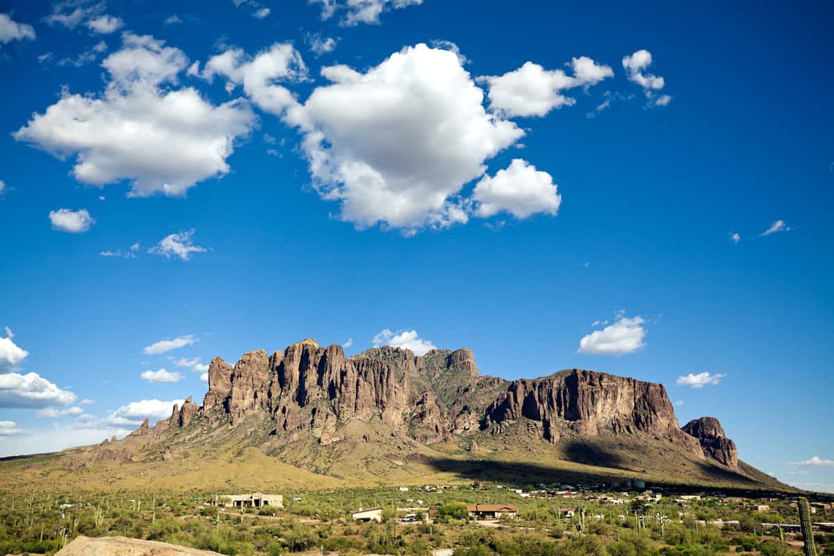 Superstition Mountains Arizona photographed from afar