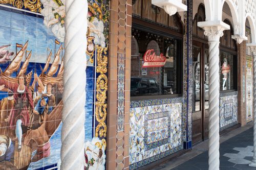 A look at the beautiful exterior of Ybor City's Columbia restaurant, "Eating Your Way Through Tampa: A Guide to the City's Most Unique Food Experiences"