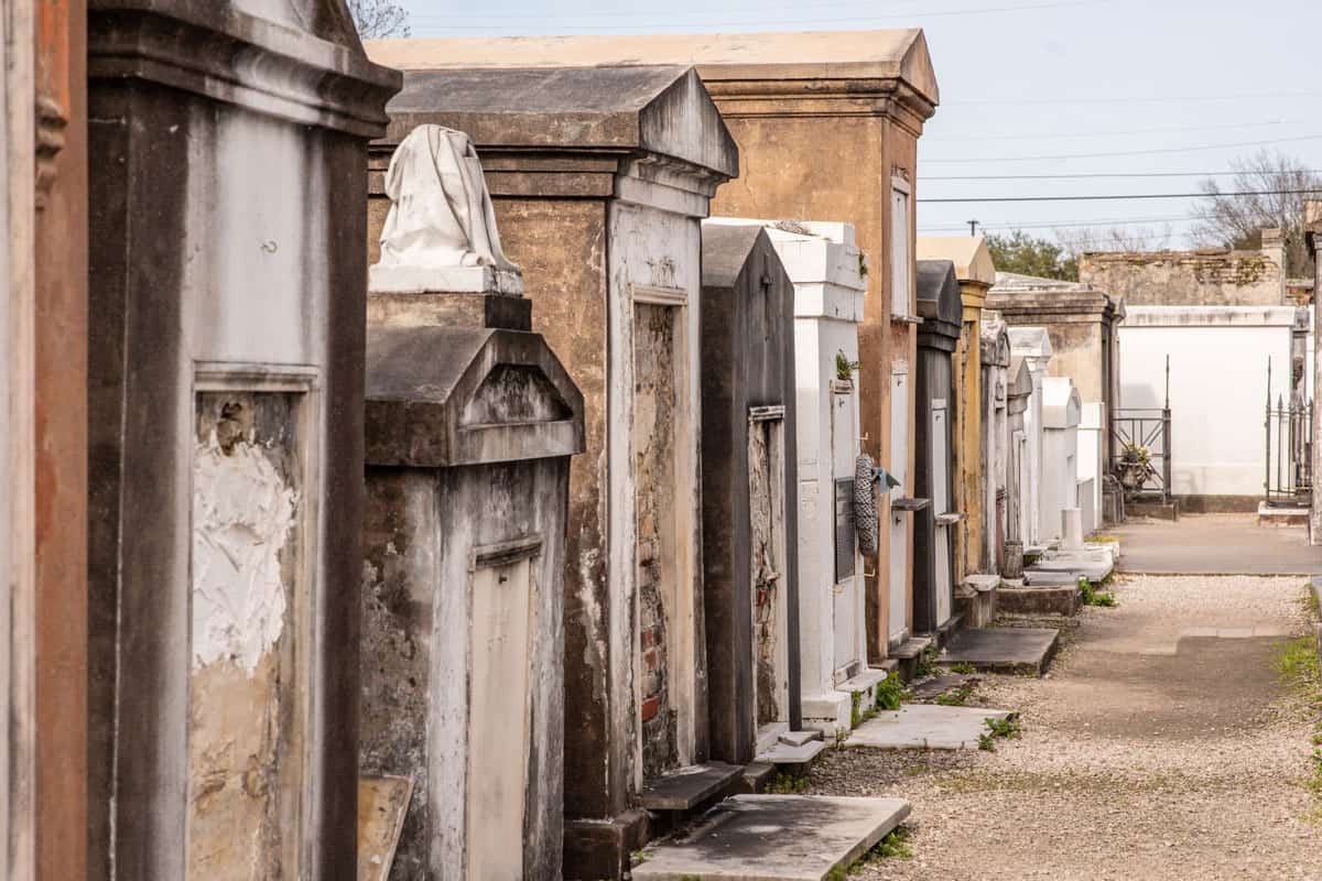 Above-ground graves in the St. Louis Cemetery