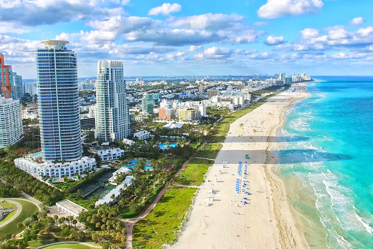 Aerial view of Miami beach Florida, Florida's Finest Beaches: 3 Top Choices For Fun In The Sun