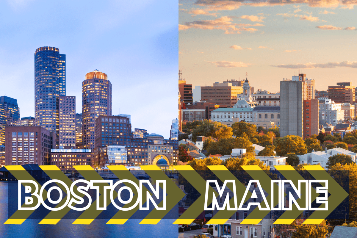 Collaged photo of Maine and Boston, Boston To Maine Road Trip Itinerary (2-3 Days)