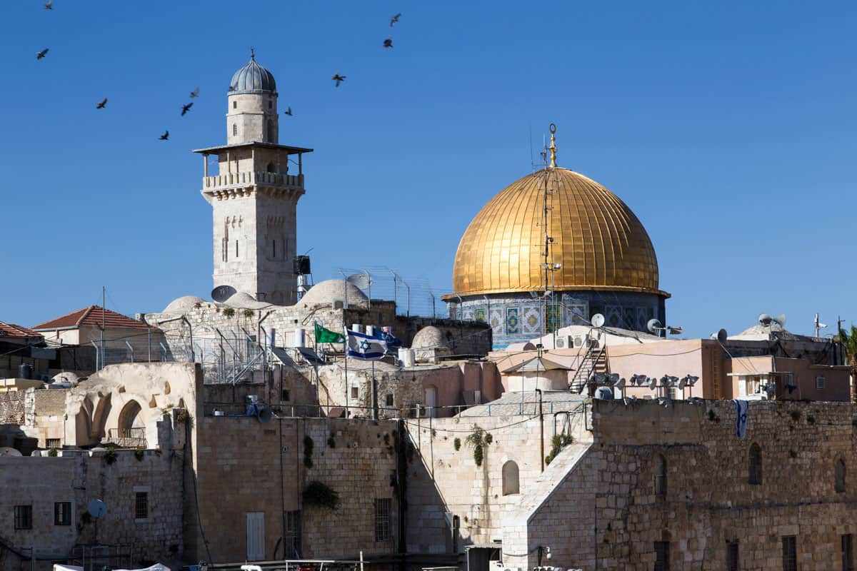 Western Wall and Rock of the Dome (Mousque of Al-aqsa) in Jerusalem, Israel