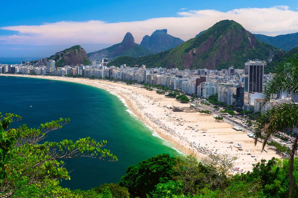 Copacabana beach in Rio de Janeiro, Brazil