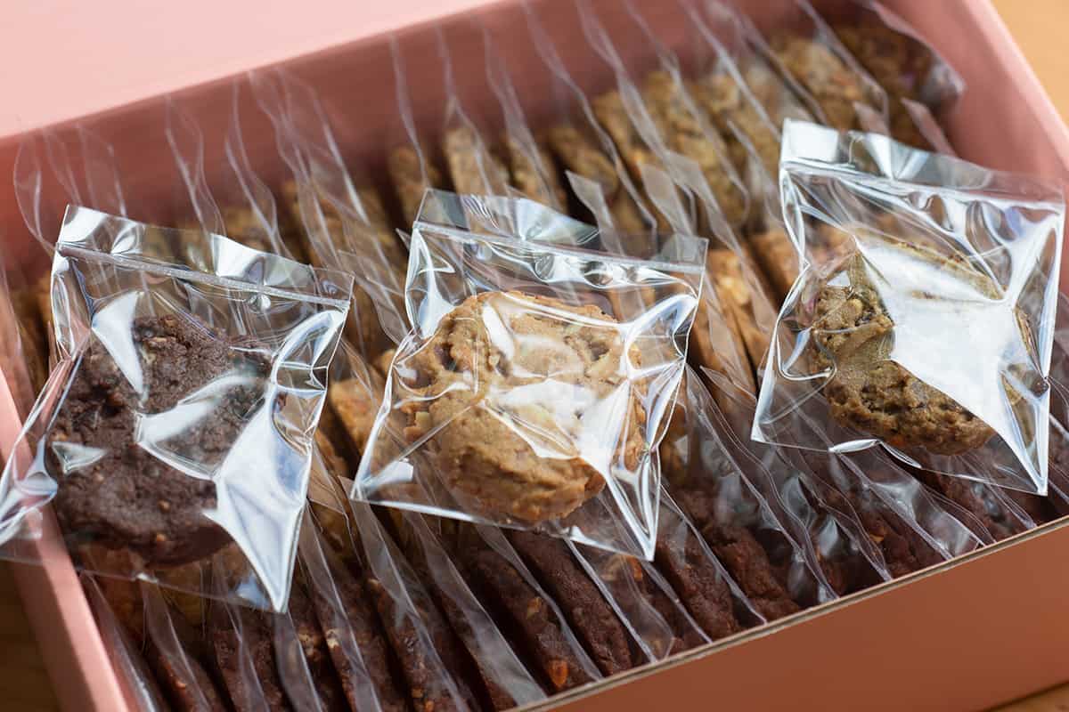 Homemade cookies in plastic bag