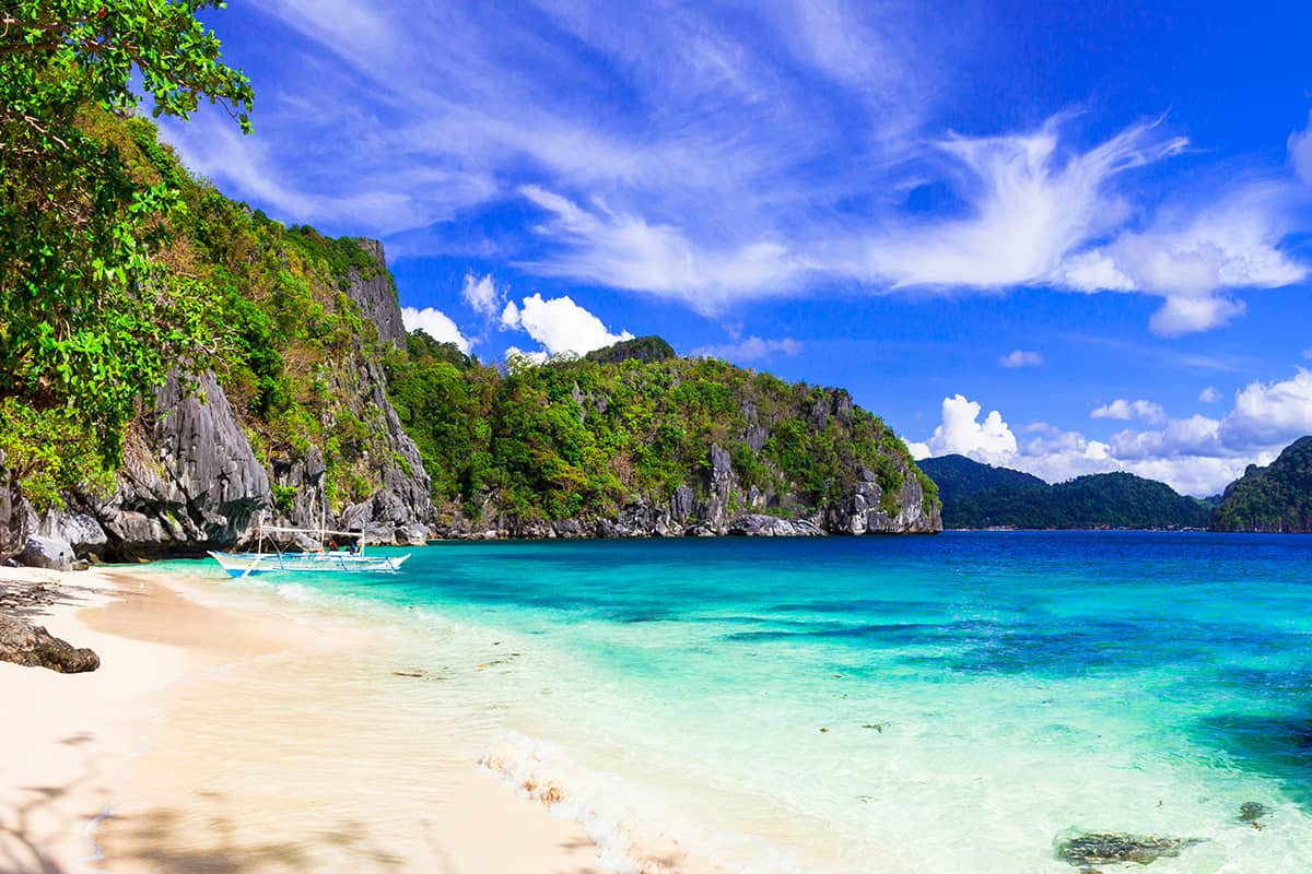 Incredible wild beauty of Philippines islands. Palawan, El Nido
