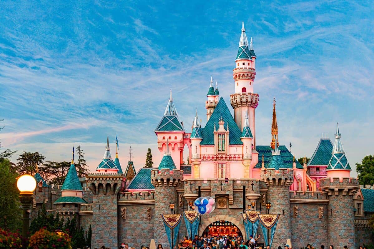 Legendary Disney castle of sleeping beauty in Disneyland