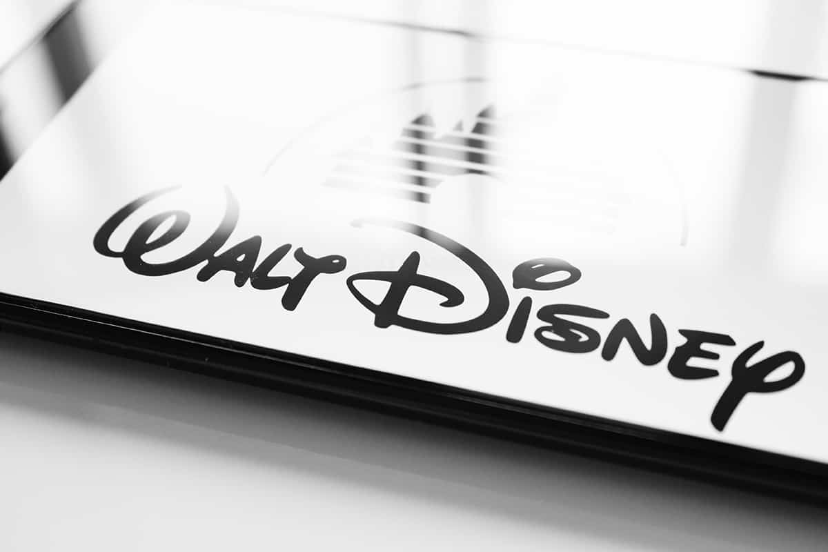 Walt Disney company logo on the smartphone screen