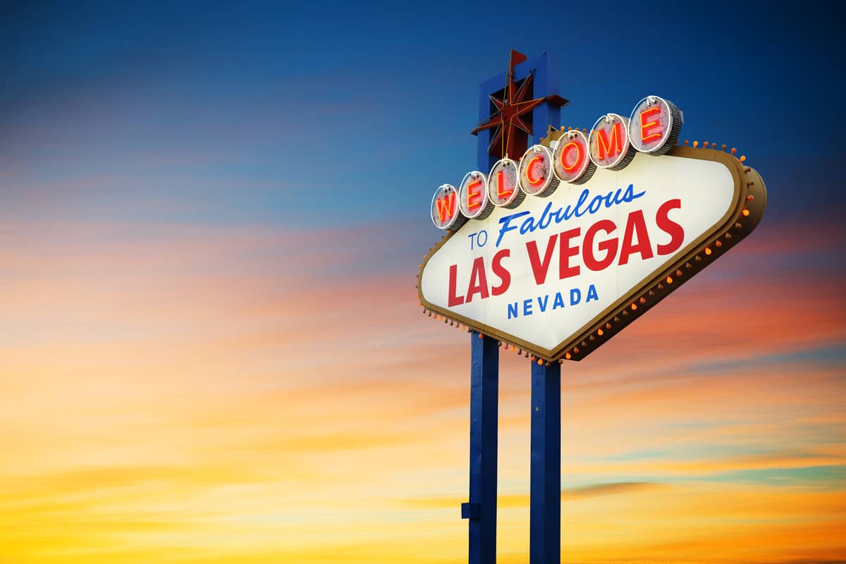 A tall Las Vegas Sign