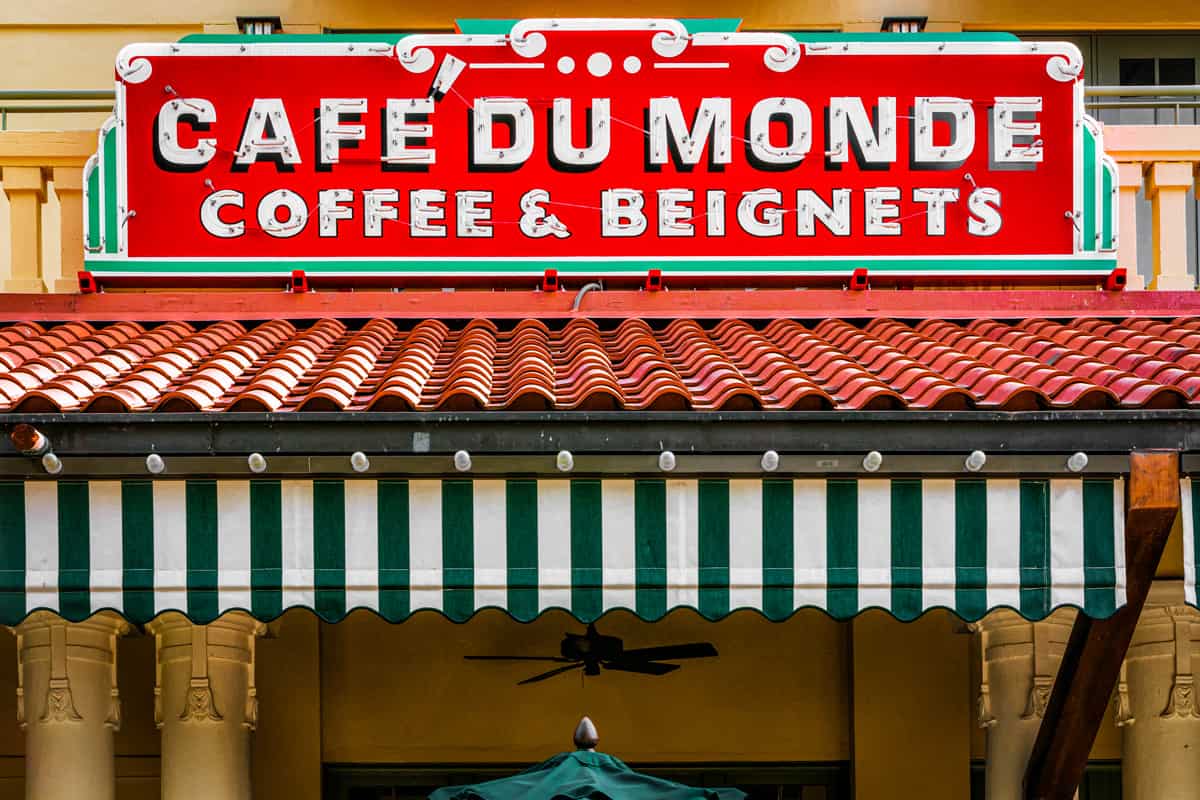 Cafe Du Monde famous for their delicious beignets and coffee located in New Orleans USA 1