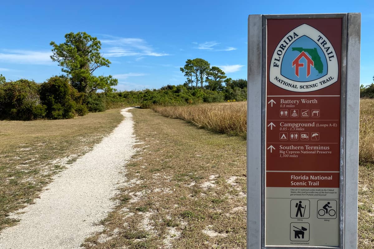 Florida National Scenic Trail runs from Big Cypress National Preserve to Gulf Islands National Seashore