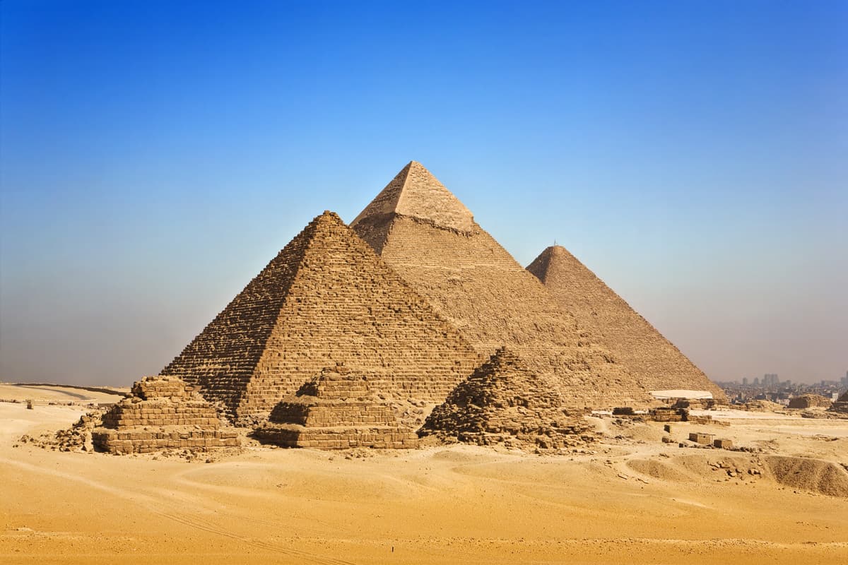 General view of pyramids from the Giza Plateau