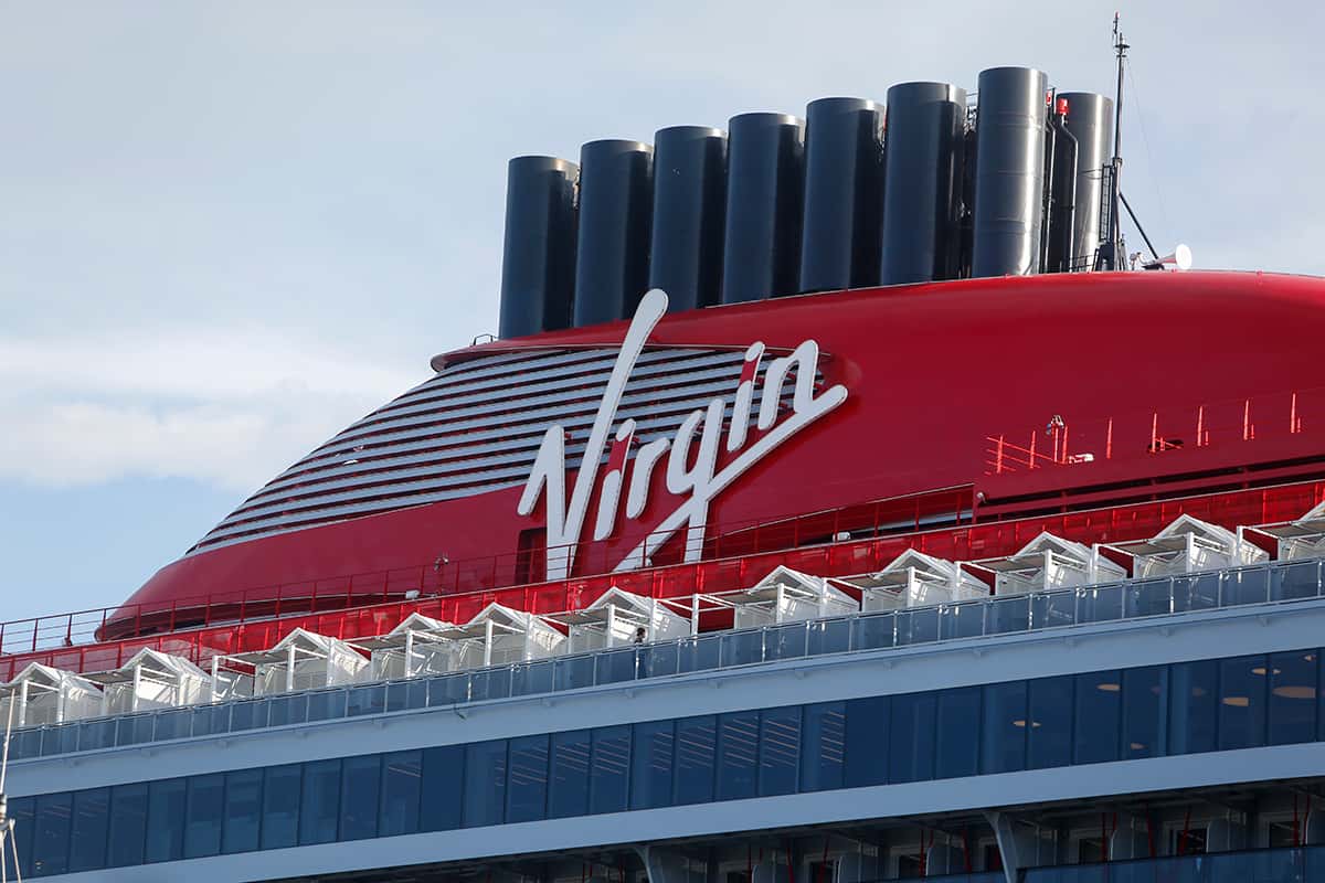 The cruise ship Valiant Lady operated by Virgin Voyages at the dock