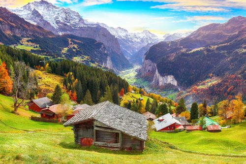 The scenic mountain range along with the fantasy like village of Lauterbrunnen in Switzerland, Enchanting Village of Lauterbrunnen - Viral Video Shows A Swiss Wonderland!