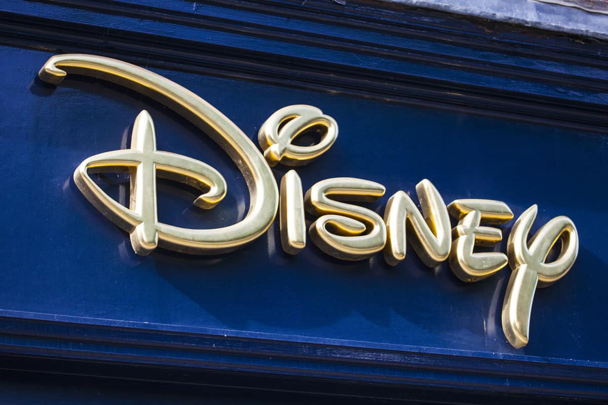 The sign for a Disney retail store in York, on 26th August 2015.