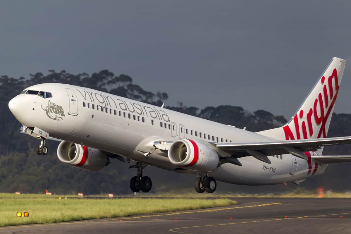 Virgin Australia Airlines Boeing 737-8FE VH-YVA departing Melbourne International Airport