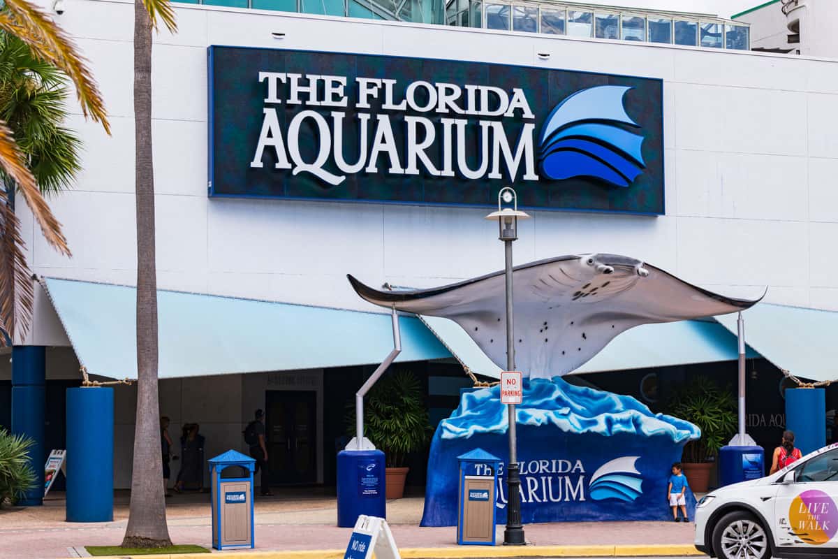 A huge The Florida Aquarium sign