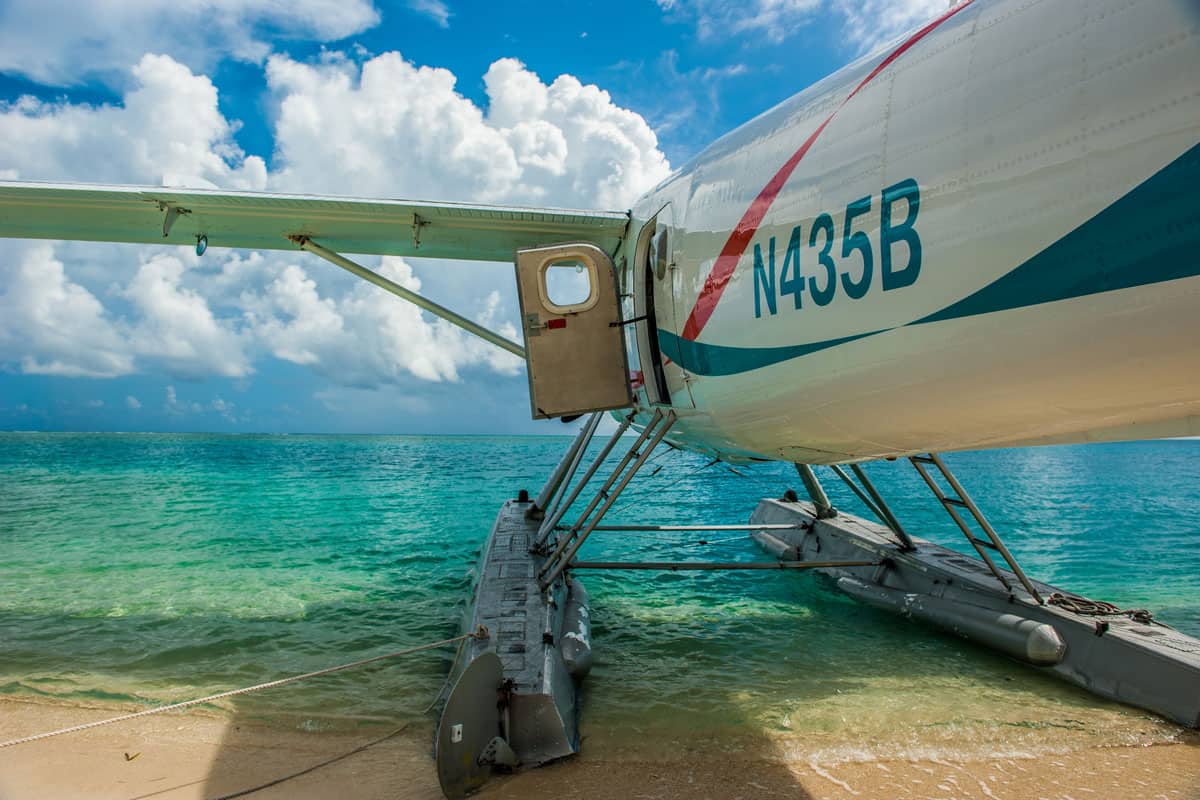 A seaplane ready for departure at Fort Jefferson, Key westt