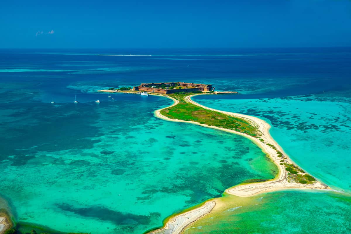 Aerial photograph of Dry Tortugas National Park, Dry Tortugas National Park: Uncover the Secrets of a Tropical Paradise