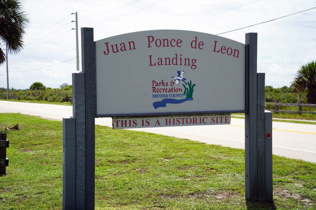 Signage of Juan Ponce de Leon Landing Site in Florida