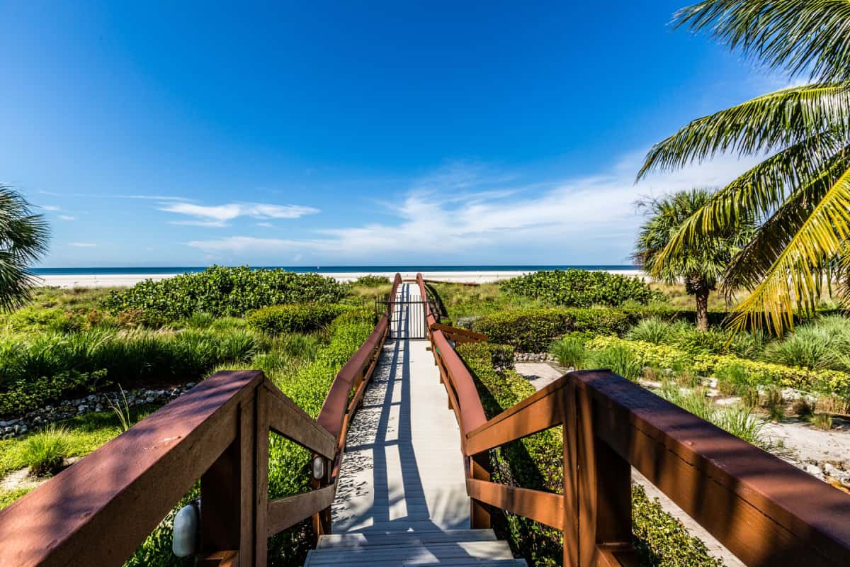 Boardwalk at the beach in Marco Island Florida