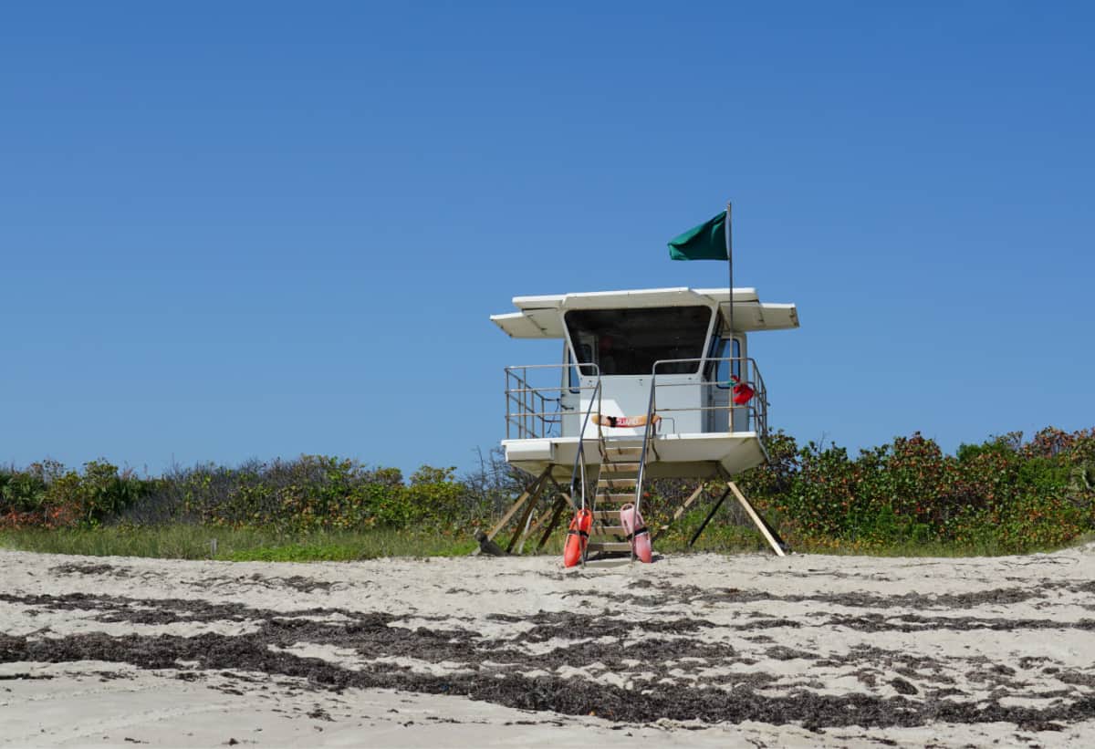 Lifeguard station on Pepper Park beach in Ft. Pierce, Florida 