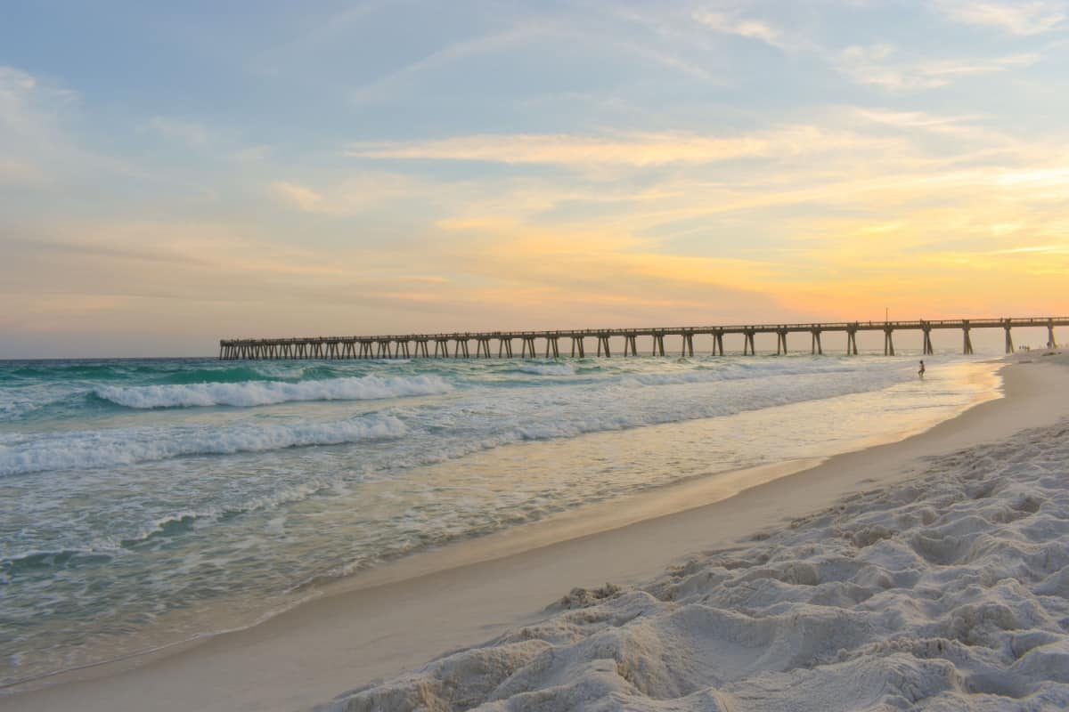 A sunset view at Navarre Beach Florida