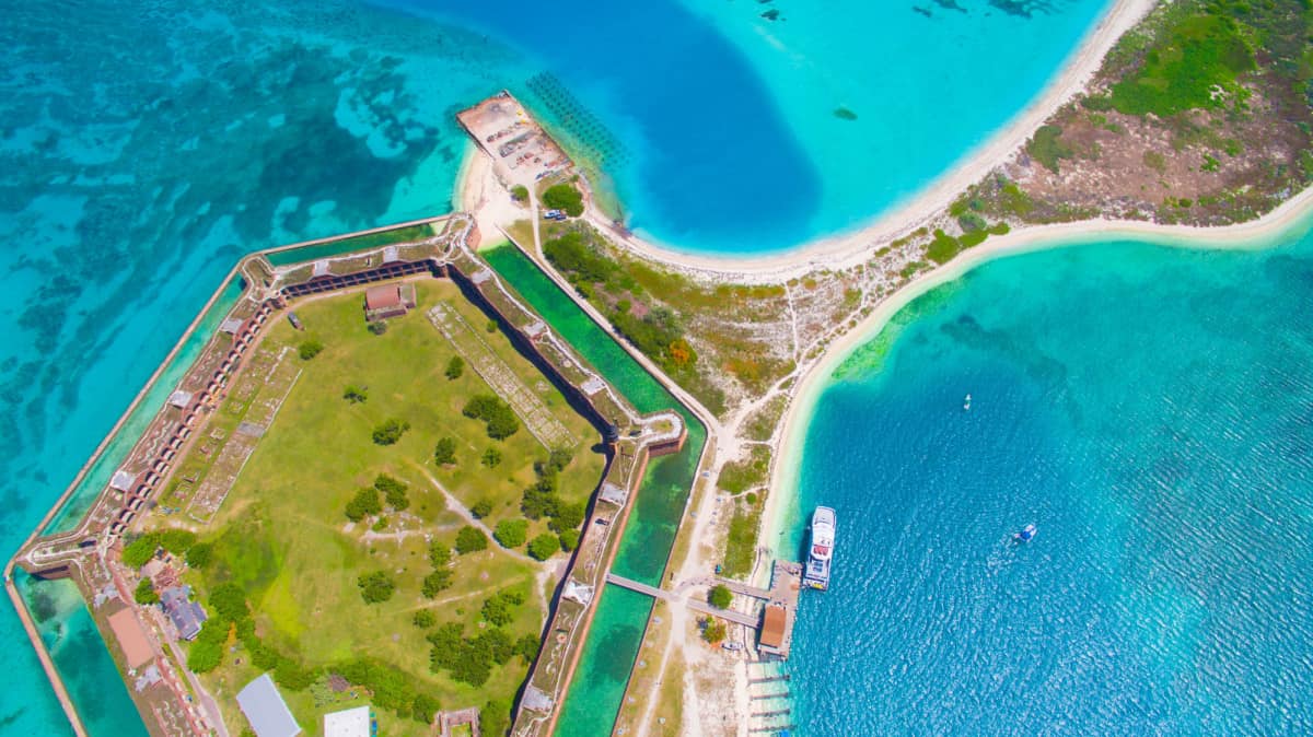 aerial view of some part in the Dry Tortugas National Park