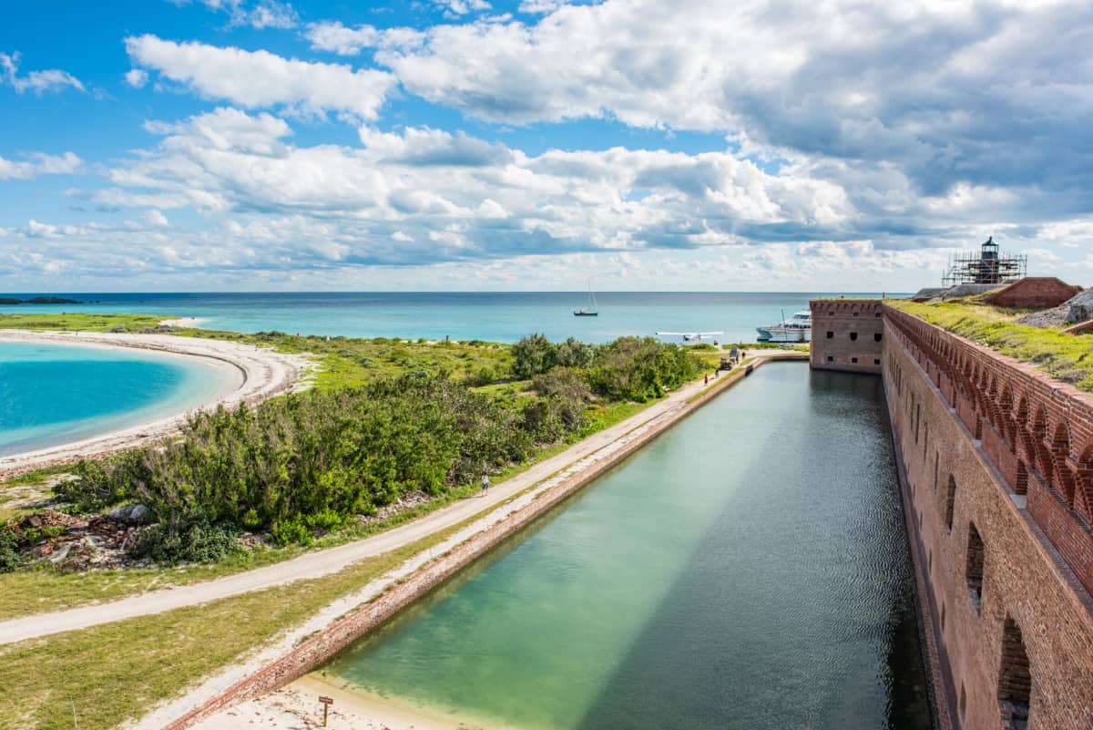 The beautiful view of Dry Tortugas National Park and Fort Jefferson