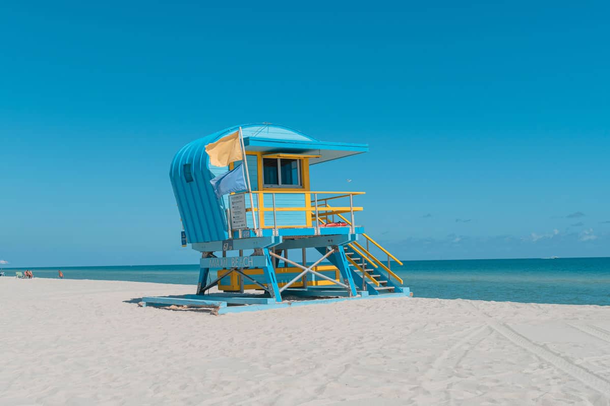 A blue colored lifeguard designed by Architect William Lane