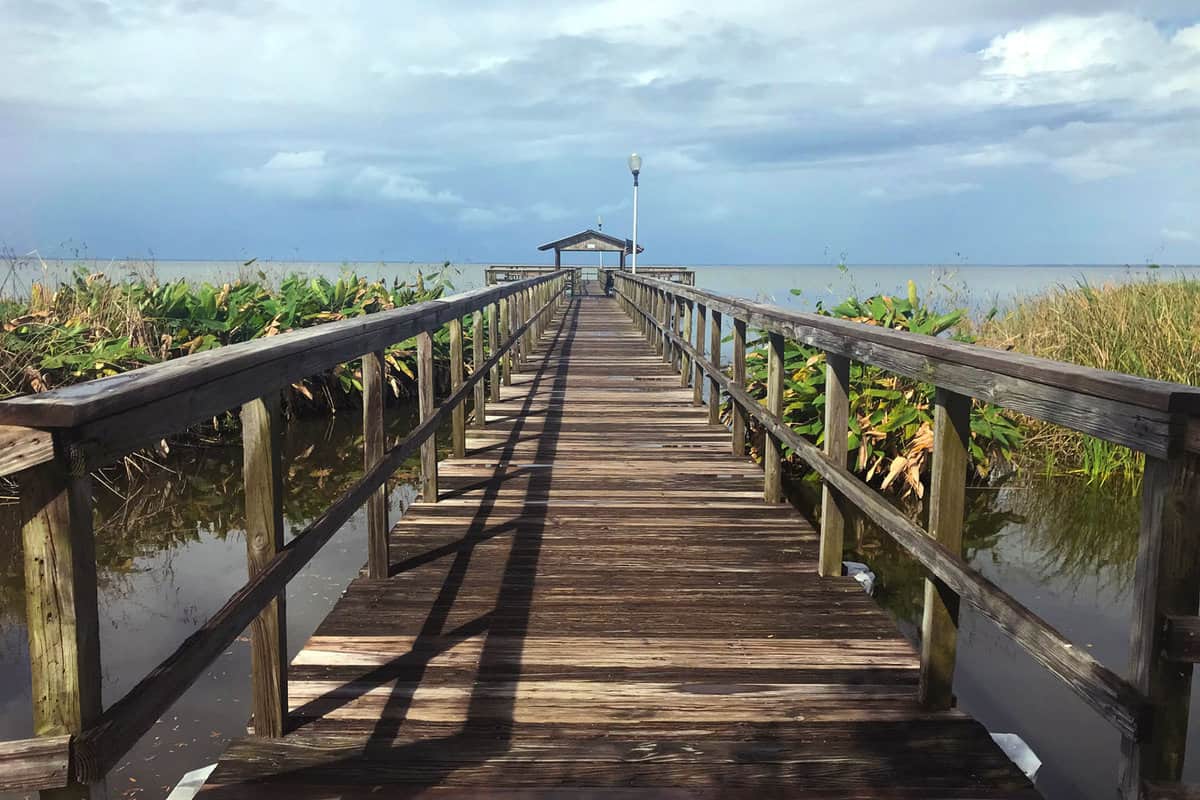A pier at Lake Apopka, Florida, 9 Free Things To Do In Orlando With Kids