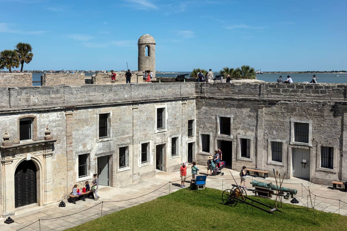 A view of Castillo de San Marcos in St Augustine, Florida. It is the oldest masonry fort in the continental United States, completed in 1695.