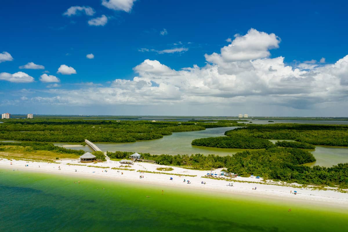 Aerial photograph of Lovers Key Florida